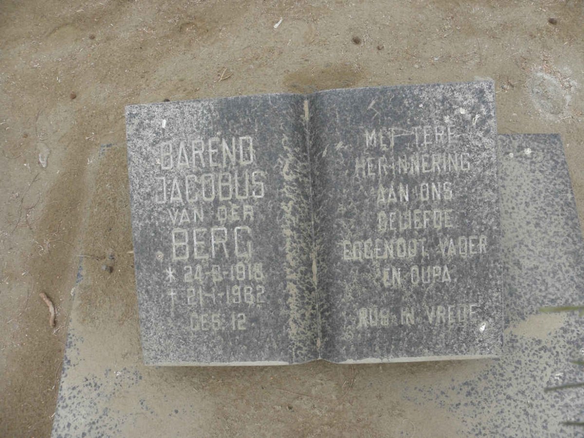 BERG Barend Jacobus, van der 1918-1982