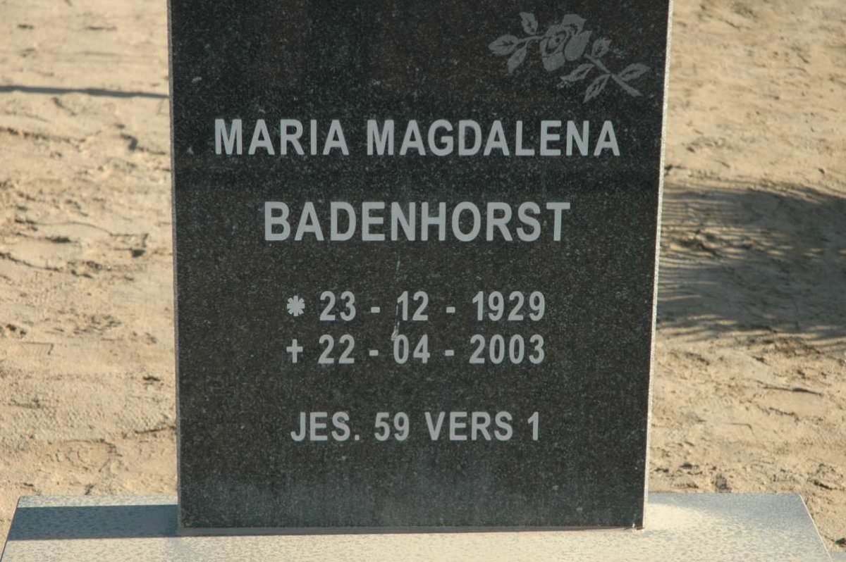 BADENHORST Maria Magdalena 1929-2003