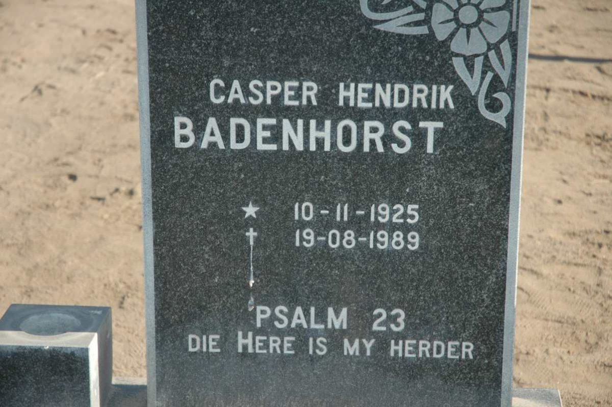 BADENHORST Casper Hendrik 1925-1989