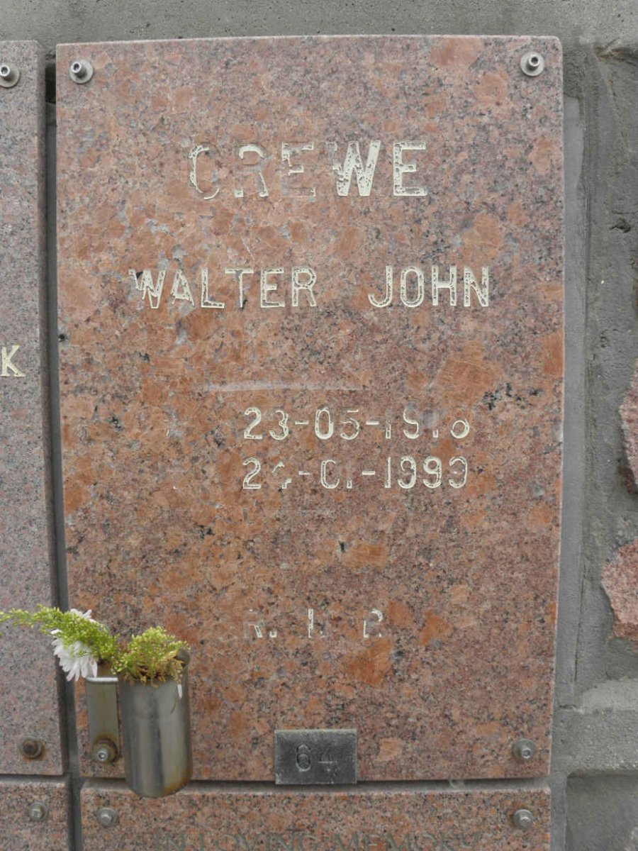 CREWE Walter John 1916-1993