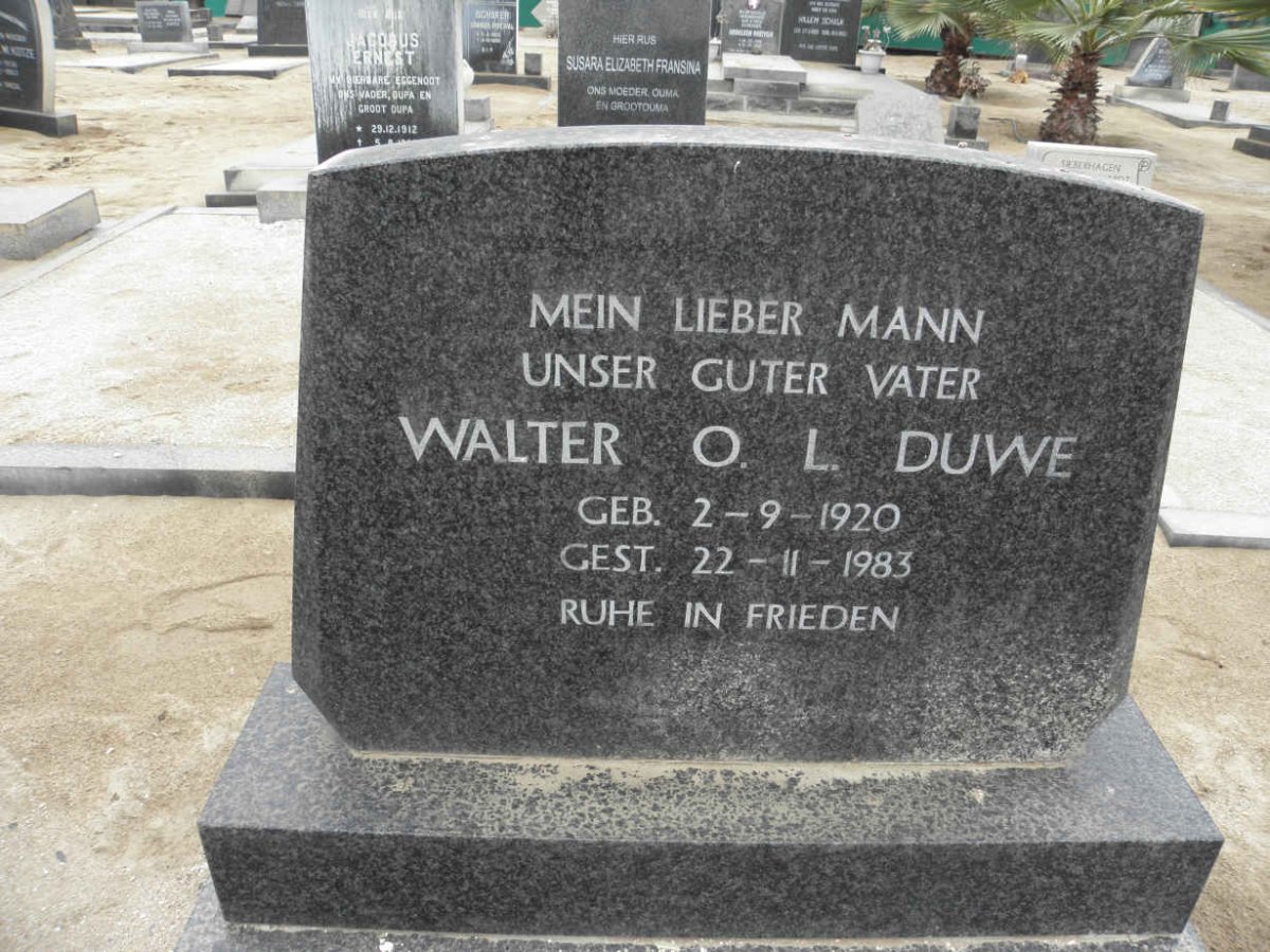 DUWE Walter O.L. 1920-1983