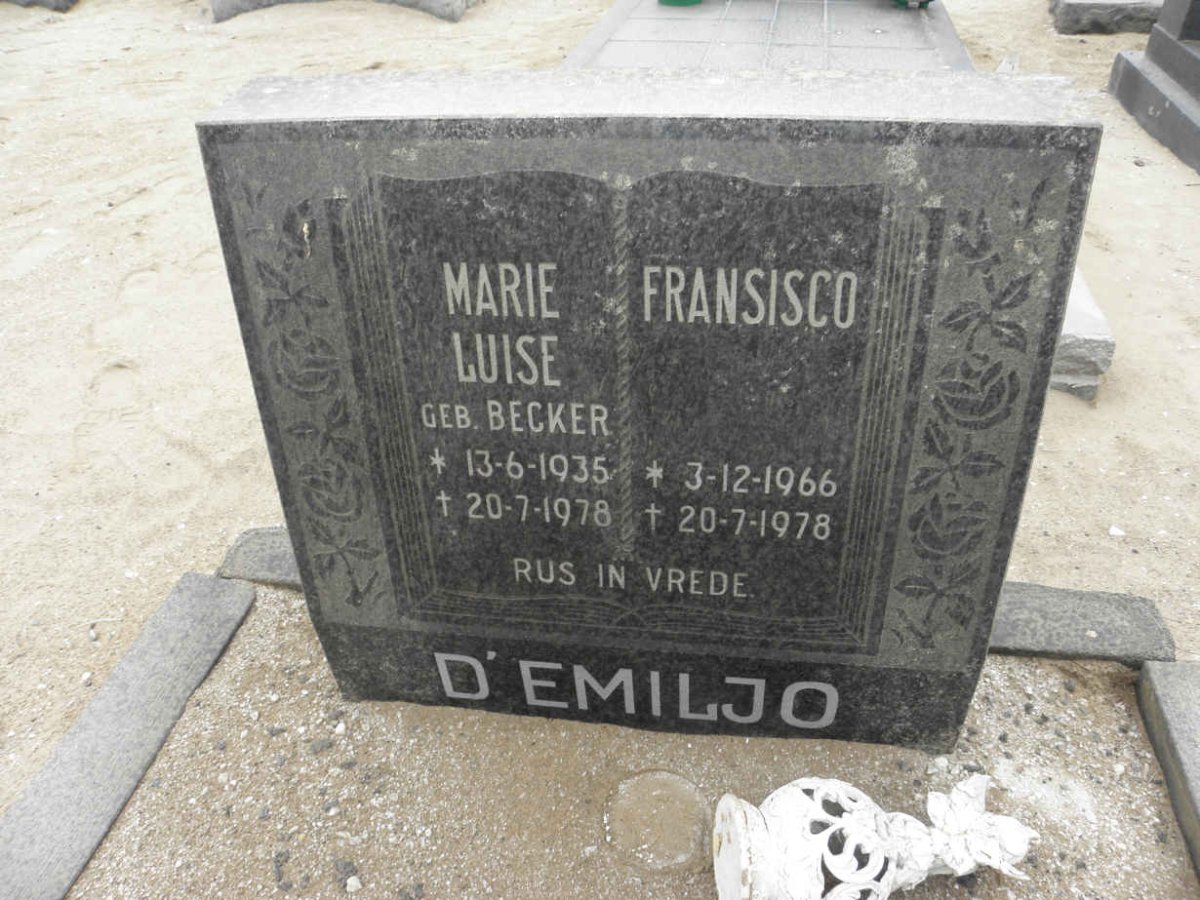 D'EMILJO Marie Luise nee BECKER 1935-1978 :: D'EMILJO Francisco 1966-1978