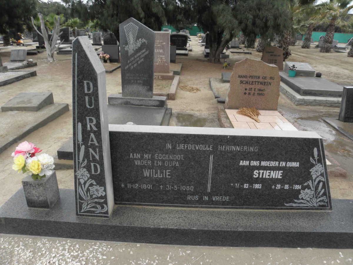 DURAND Willie 1891-1980 &amp; Stienie 1903-1994