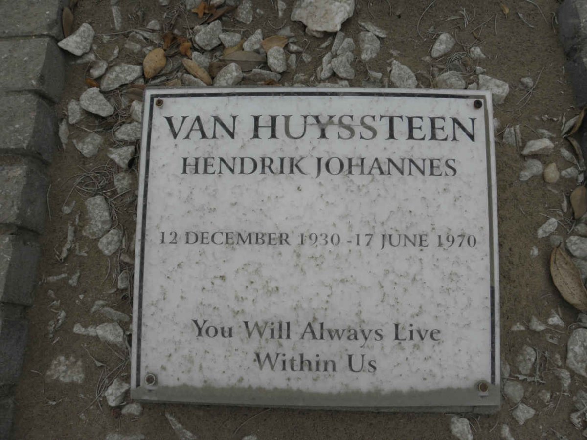HUYSSTEEN Hendrik Johannes, van 1930-1970