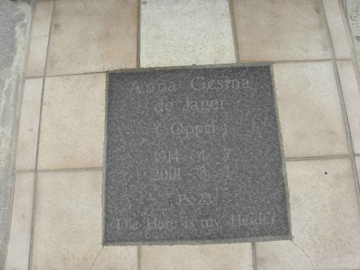 JAGER Anna Gesina, de nee OPPEL 1914-2001