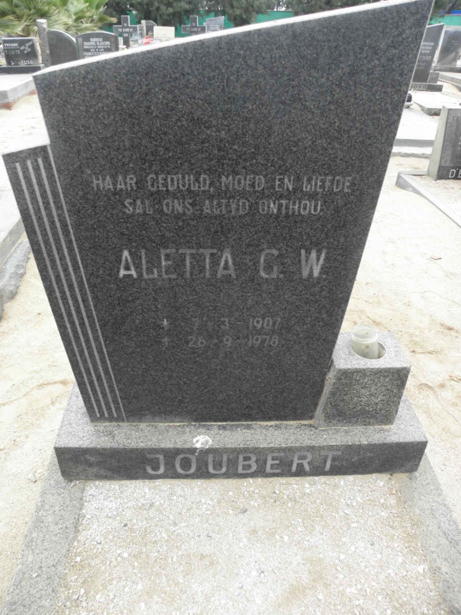 JOUBERT Aletta G.W. 1907-1978