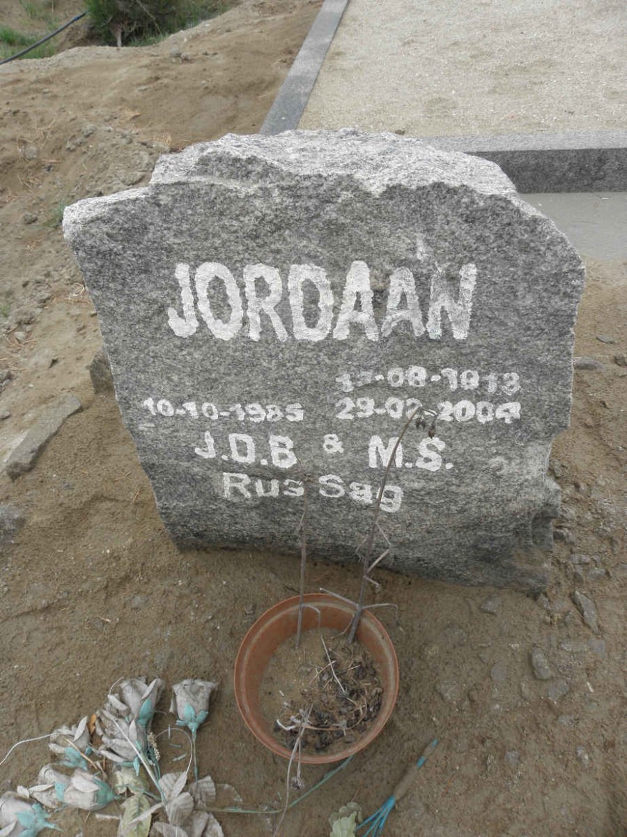 JORDAAN J.D.B. -1985 &amp; M.S. 1913-2004