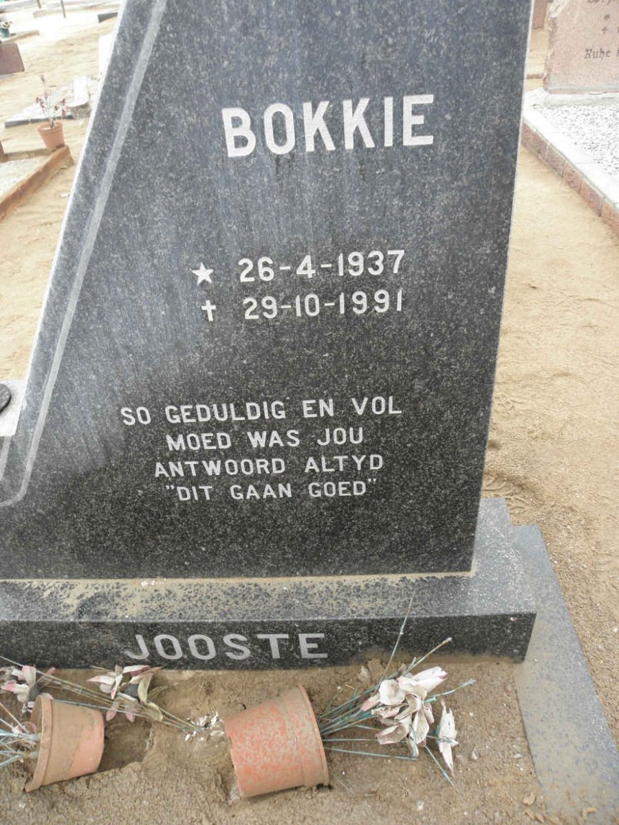 JOOSTE Bokkie 1937-1991