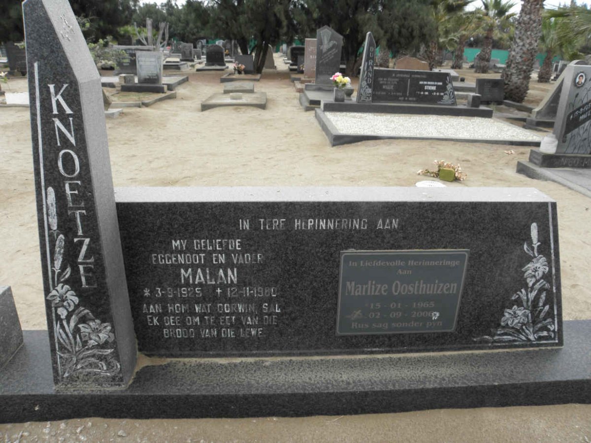 KNOETZE Malan 1925-1980 :: OOSTHUIZEN Marlize 1965-2006