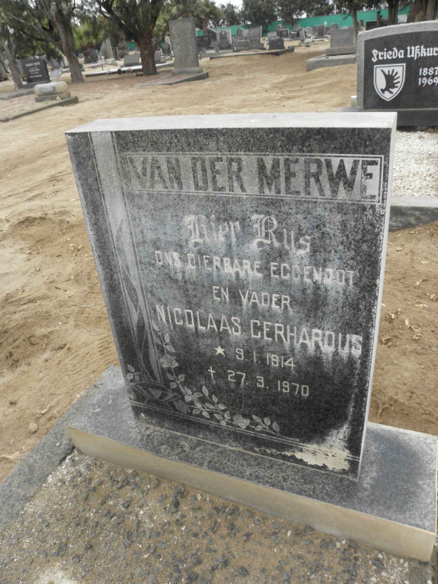 MERWE Nicolaas Gerhardus, van der 1914-1970