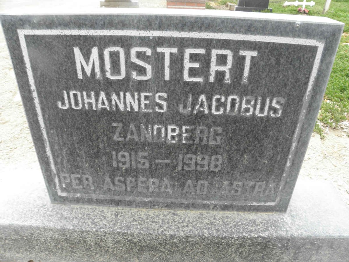 MOSTERT Johannes Jacobus Zandberg 1915-1998