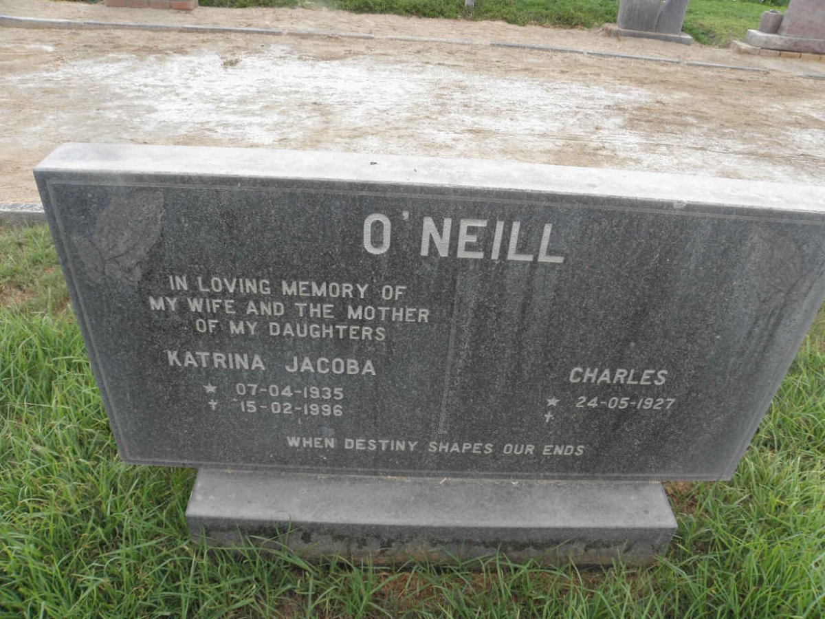 O'NEILL Charles 1927- &amp; Katrina Jacoba 1935-1996 