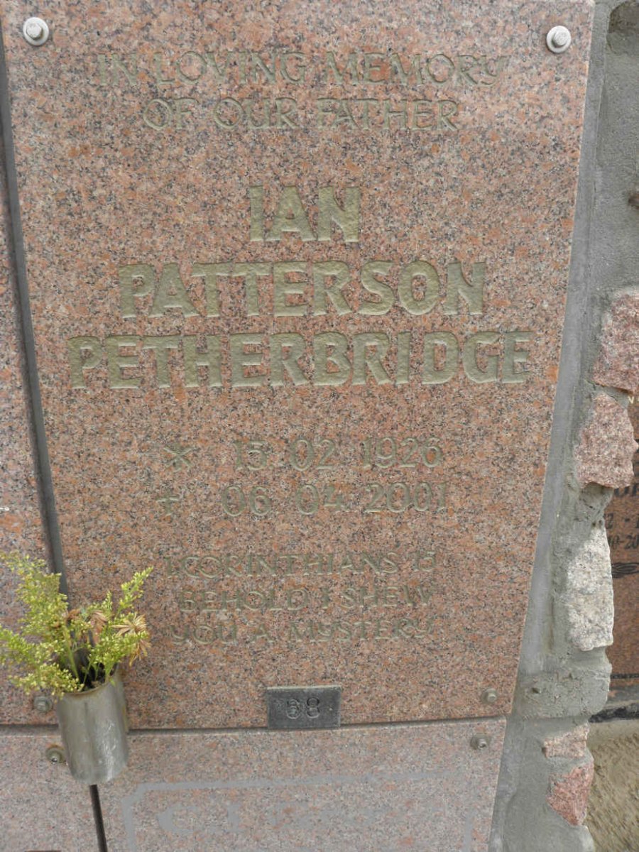 PETHERBRIDGE Ian Patterson 1926-2001