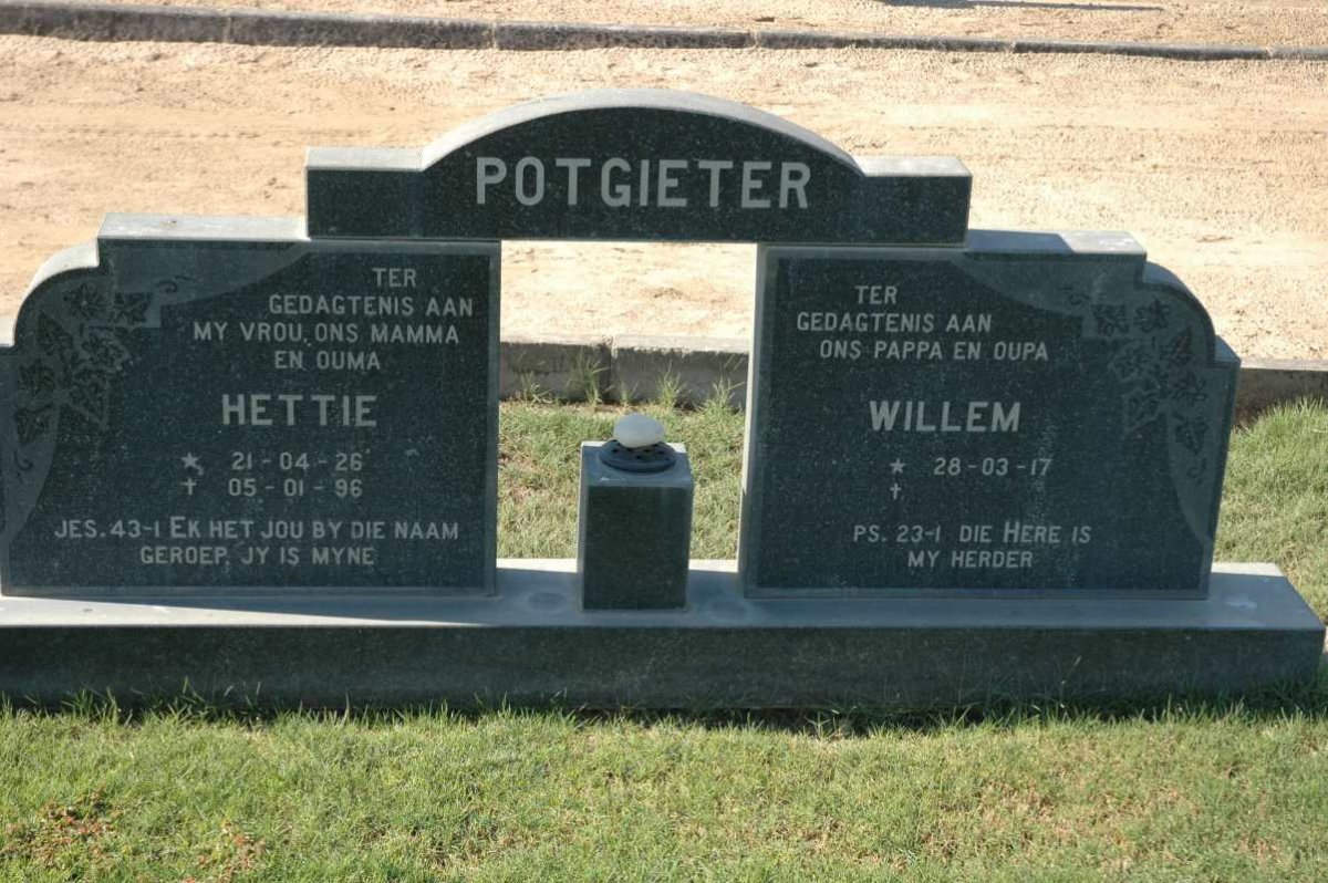 POTGIETER Willem 1917- &amp; Hettie 1926-1996