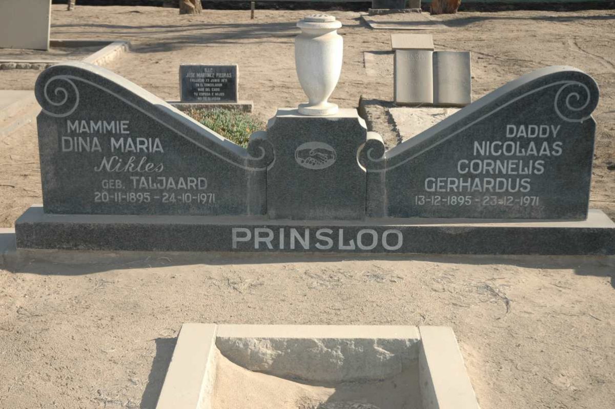 PRINSLOO Nicolaas Cornelis Gerhardus 1895-1971 &amp; Dina Maria TALJAARD 1895-1971