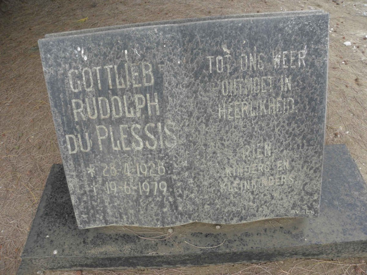 PLESSIS Gottlieb Rudolph, du 1928-1979