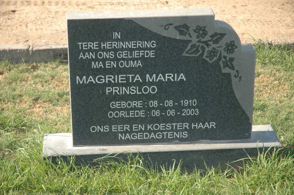 PRINSLOO Magrieta Maria 1910-2003