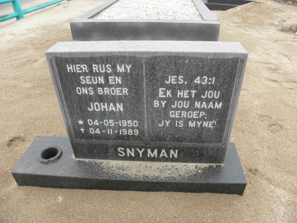SNYMAN Johan 1950-1989