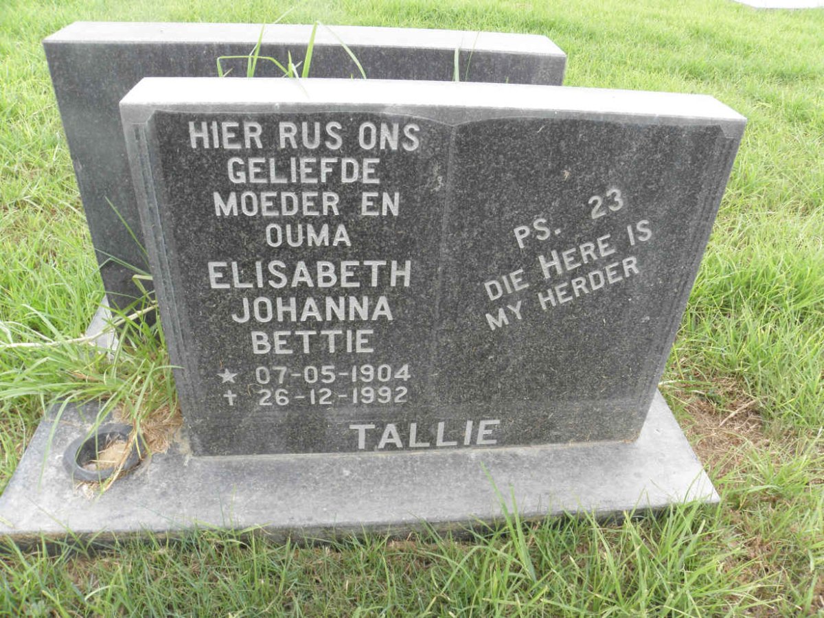 TALLIE Elisabeth Johanna 1904-1992