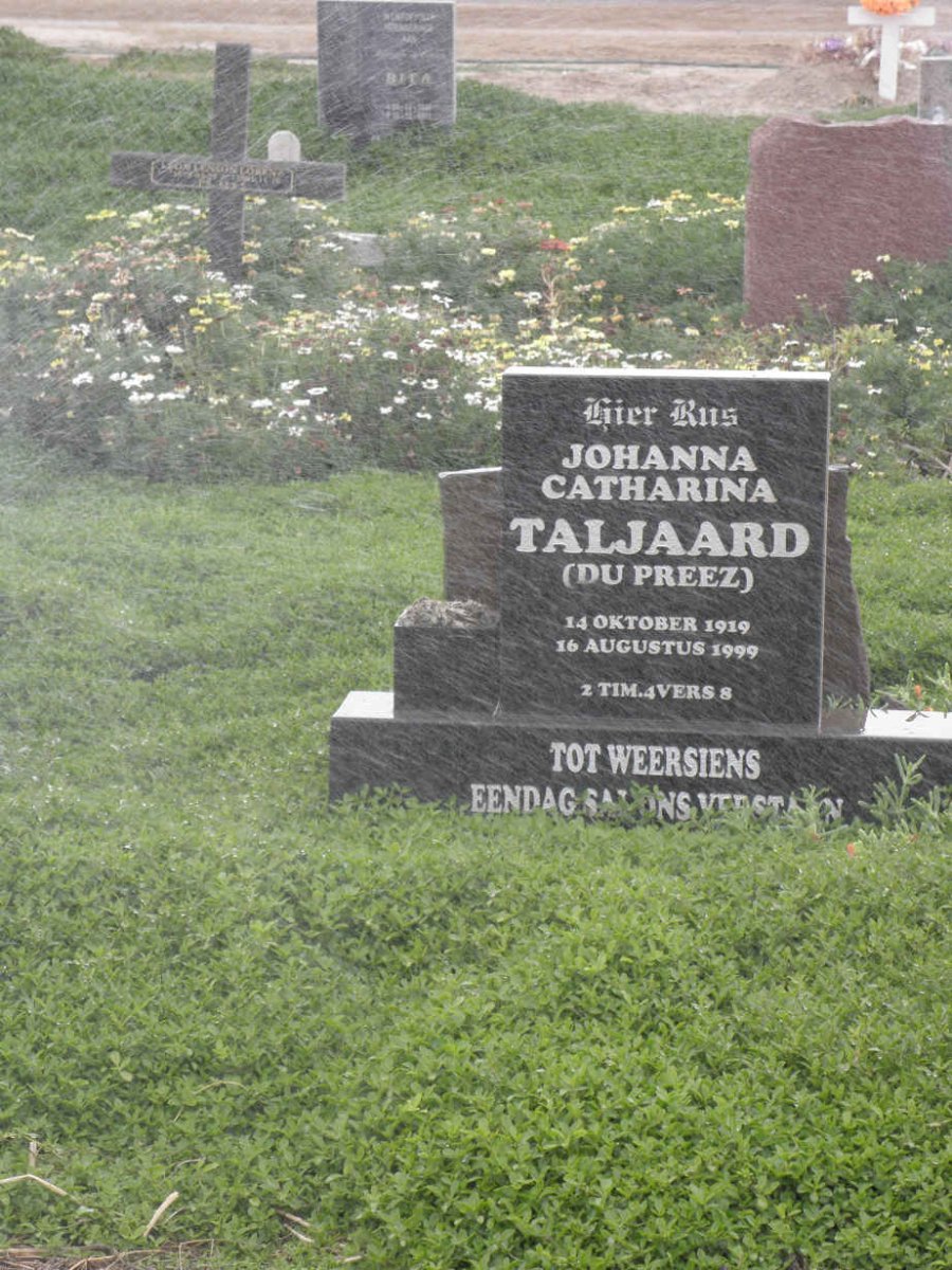 TALJAARD Johanna Catharina nee DU PREEZ 1919-1999
