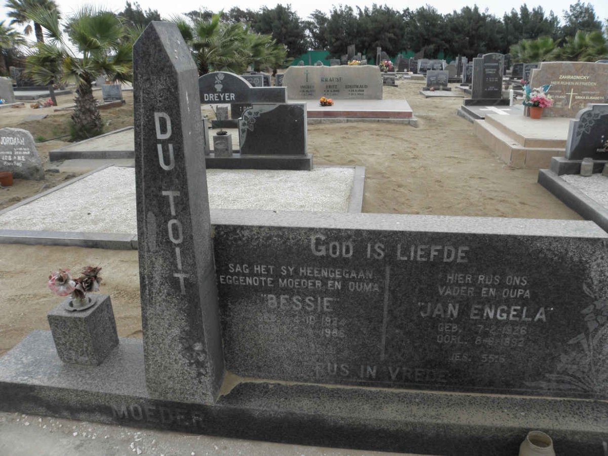 TOIT Jan Engela, du 1926-1992 &amp; Bessie 1924-1986