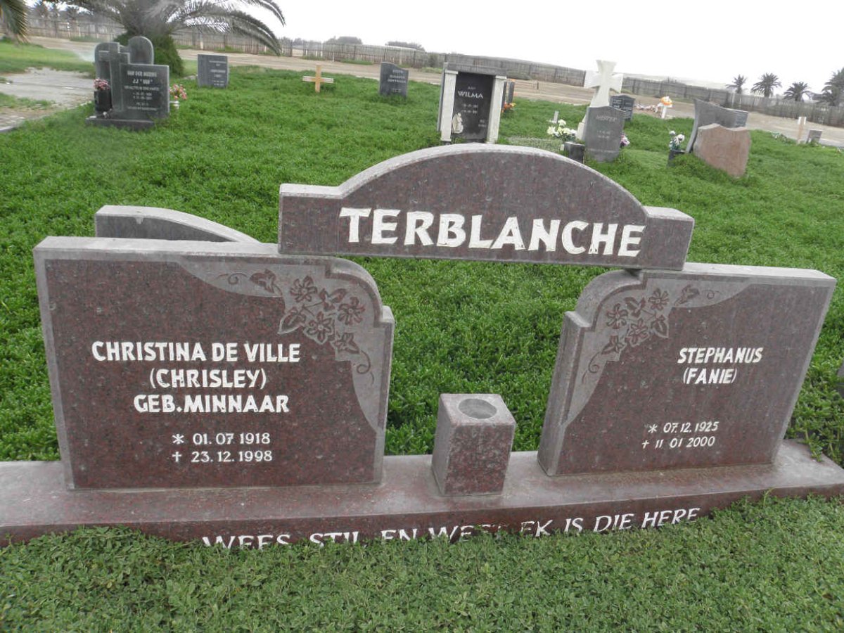 TERBLANCHE Stephanus 1925-2000 &amp; Christina MINNAAR 1918-1998
