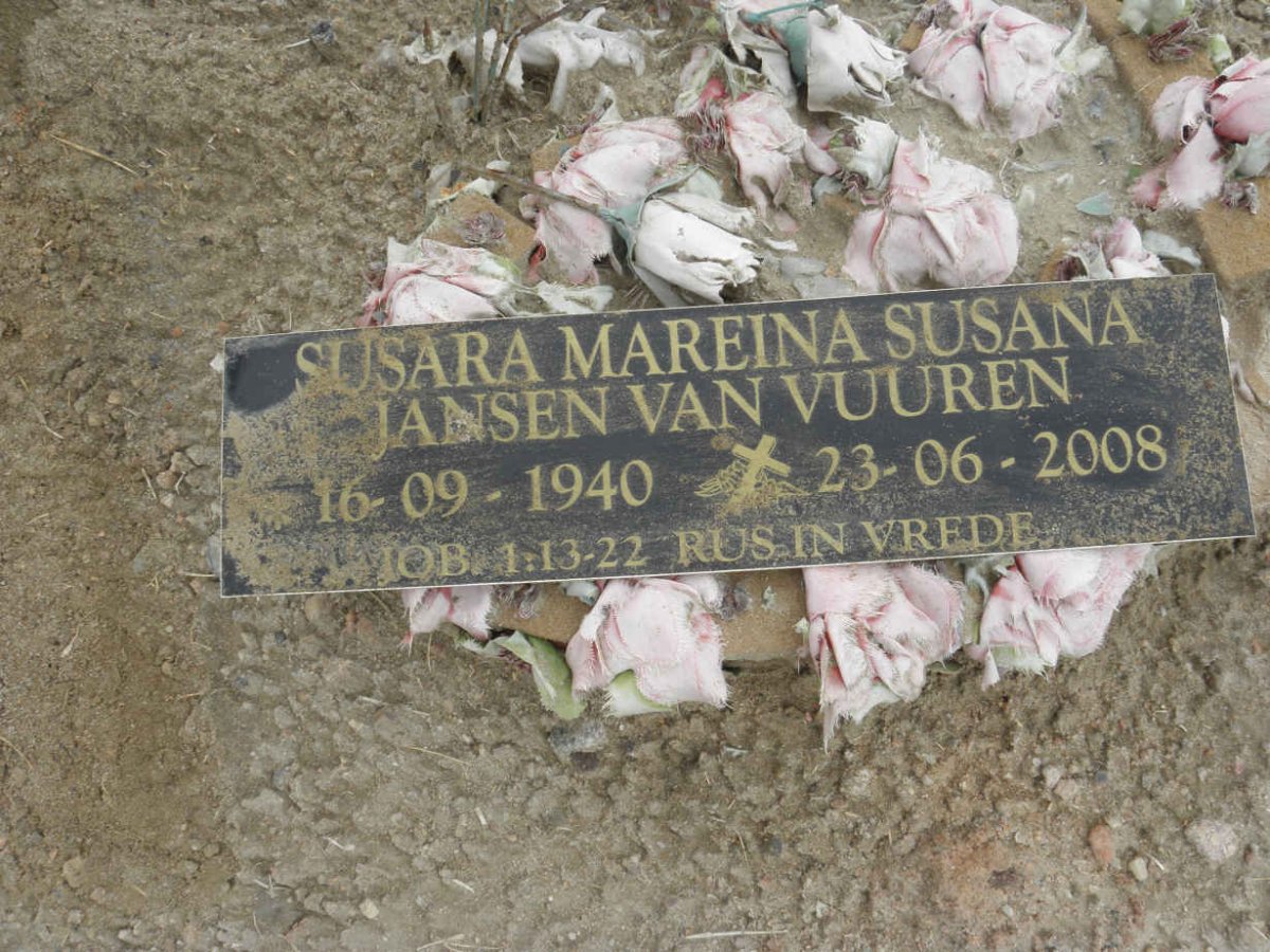 VUUREN Susara Mareina Susana, jansen van 1940-2008
