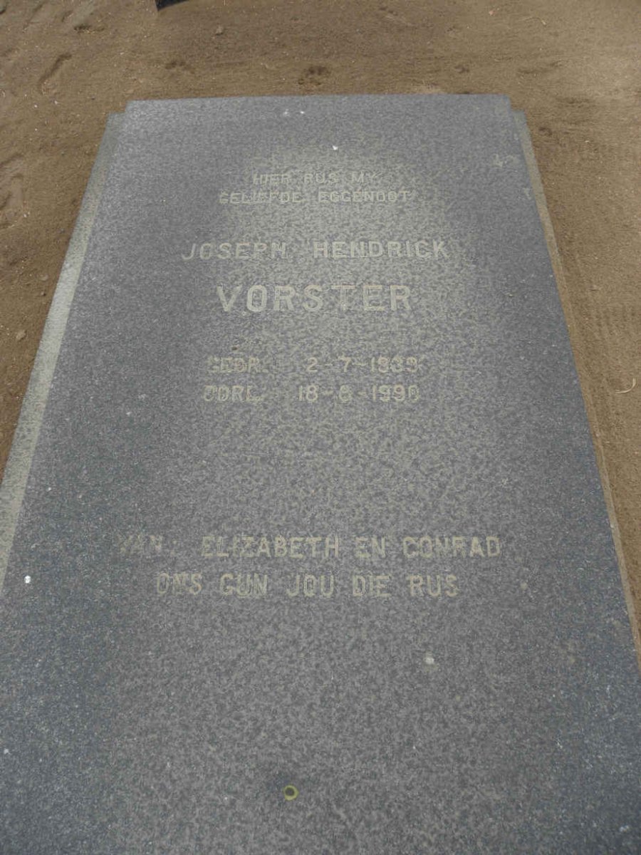 VORSTER Joseph Hendrick 1939-1990
