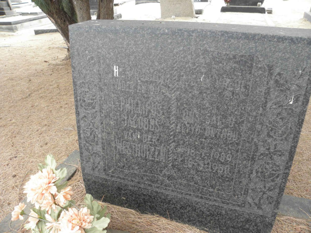 WESTHUIZEN Phillipus Jacobus, van der 1909 -1950