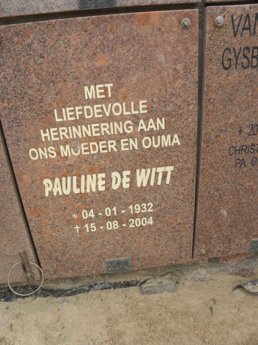 WITT Pauline, de 1932-2004