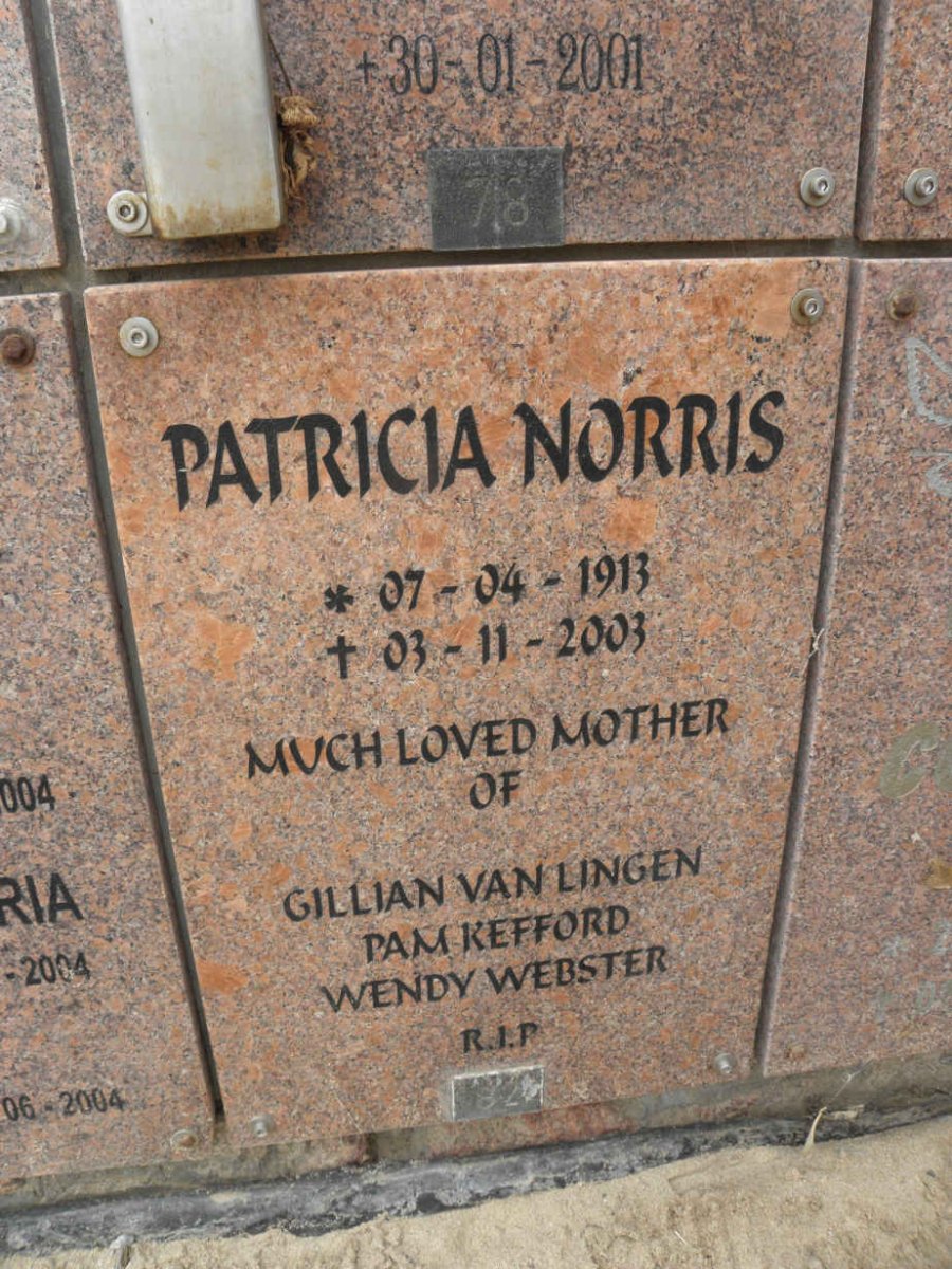 NORRIS Patricia 1913-2003