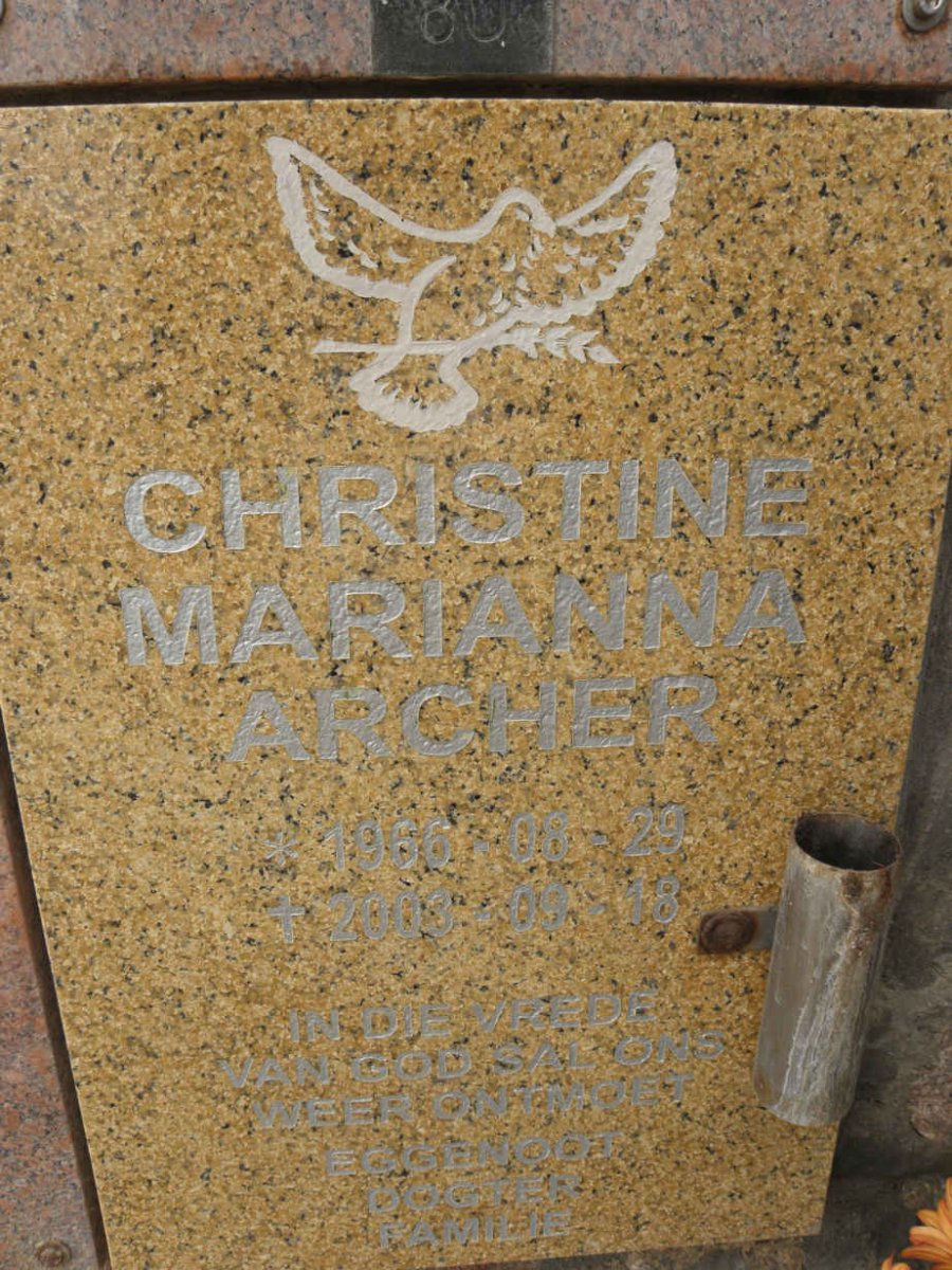 ARCHER Christine Marianna 1966-2003