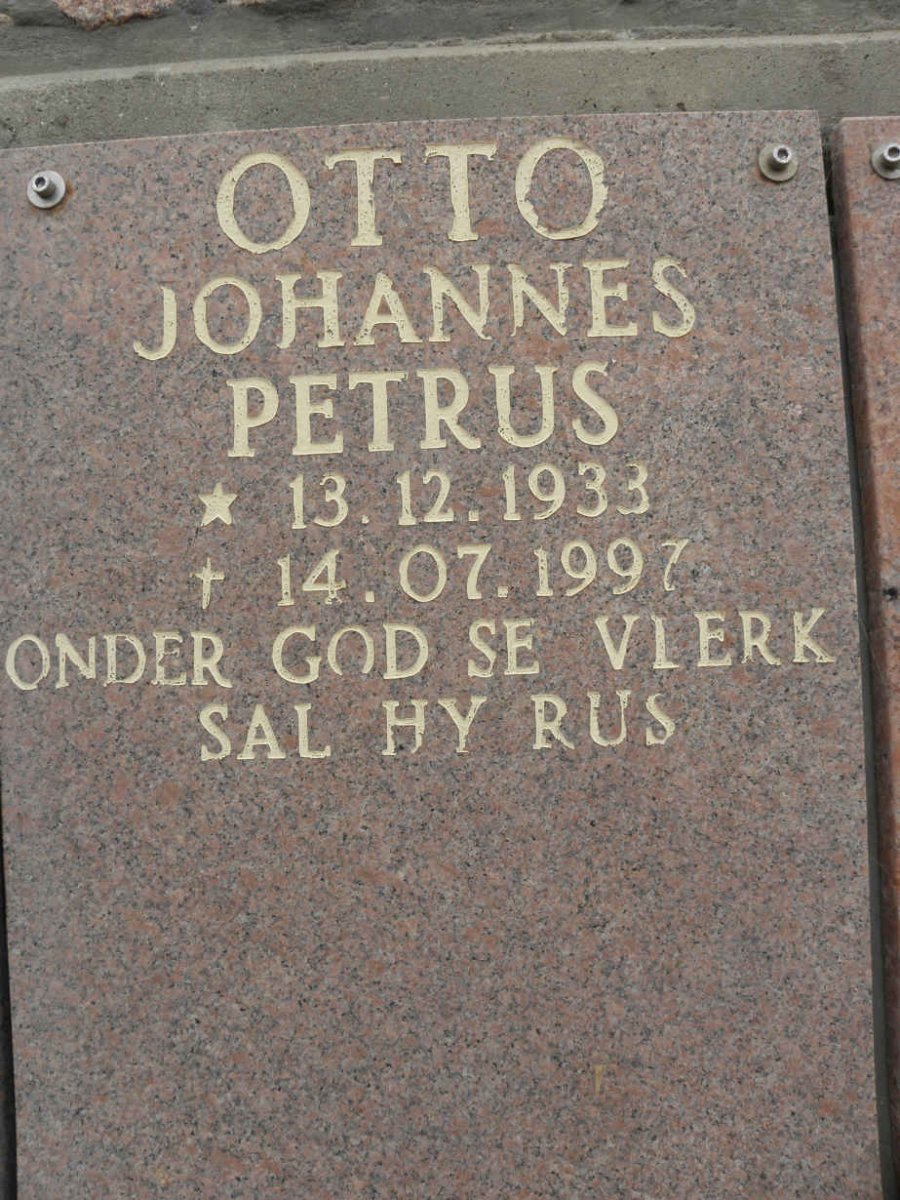 OTTO Johannes Petrus 1933-1997