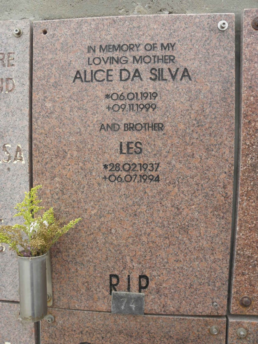 SILVA Alice, da 1919-1999 :: DA SILVA Les 1937-1994