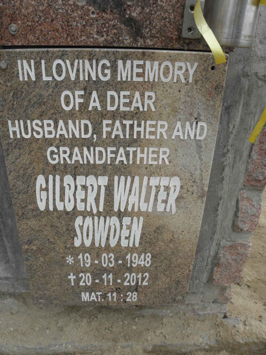 SOWDEN Gilbert Walter 1948-2012