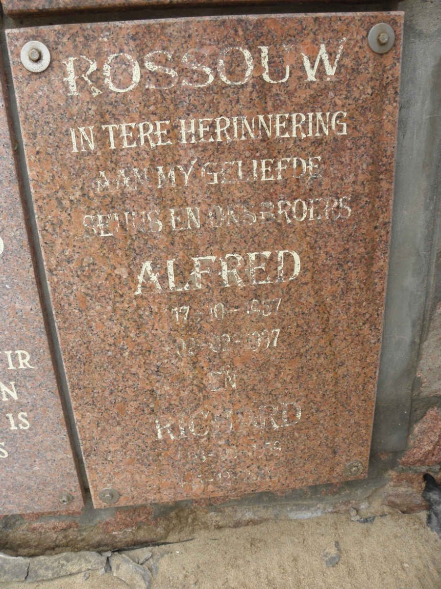 ROSSOUW Alfred 1957-1997 :: ROSSOUW Richard 1959-