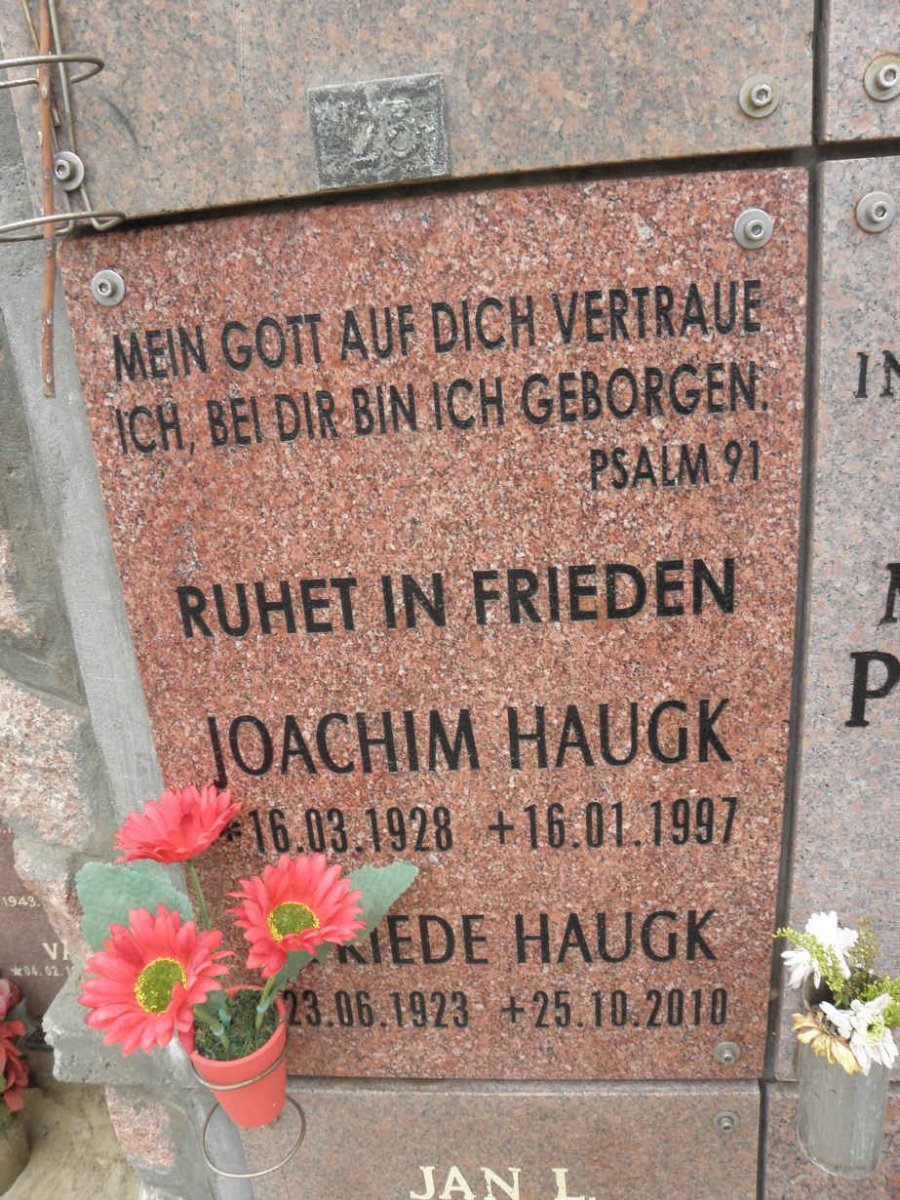 HAUGK Joachim 1928-1997 &amp; Friede 1923-2010