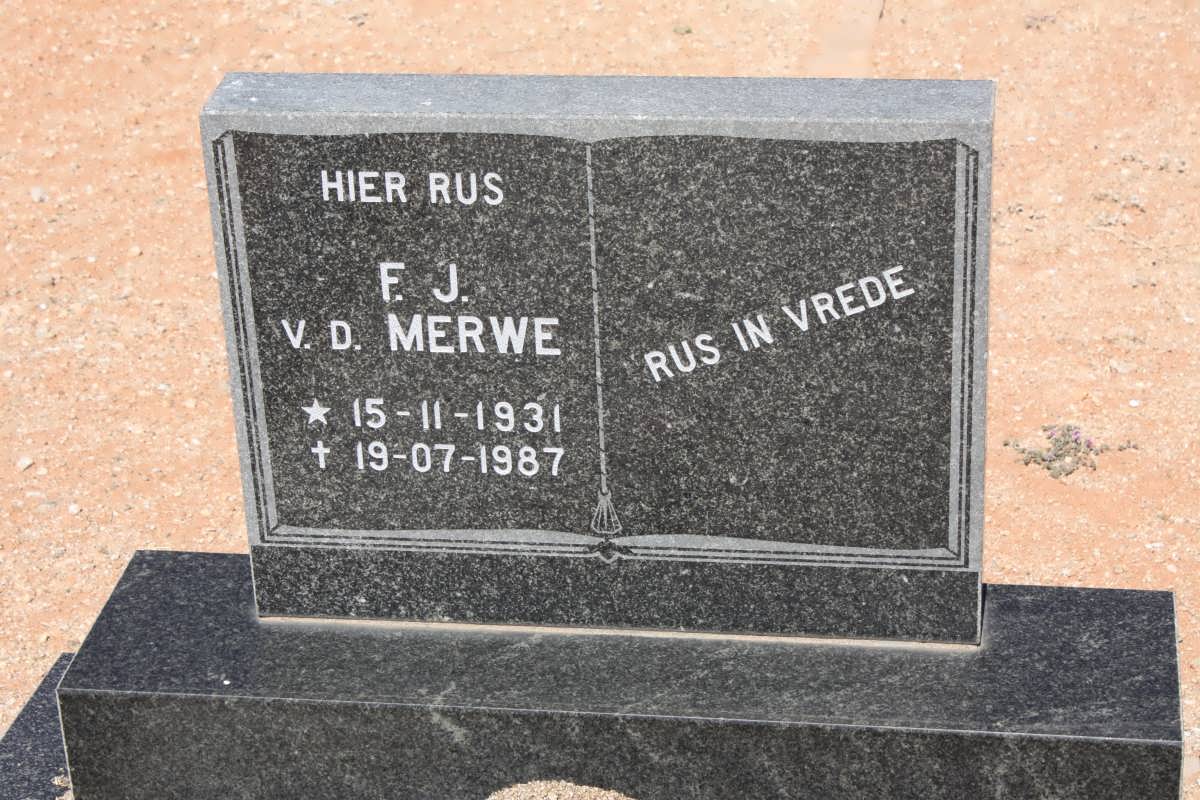 MERWE F.J., v.d. 1931-1987