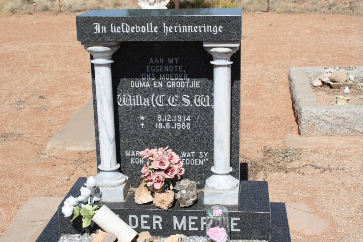 MERWE C.E.S.W., van der 1914-1986