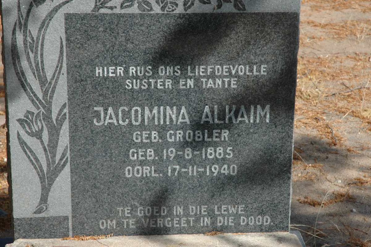 ALKAIM Jacomina nee GROBLER 1885-1940