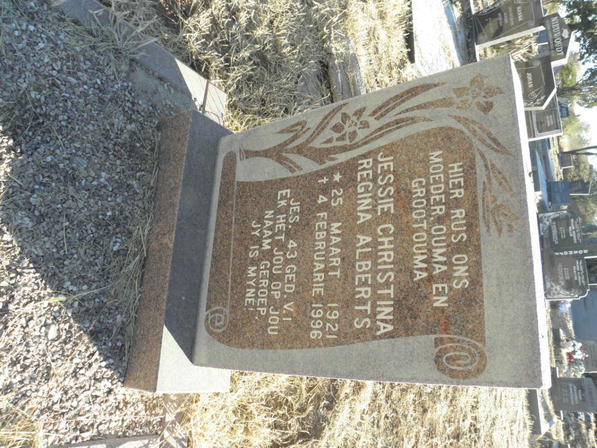 ALBERTS Jessie Christina Regina 1921-1996
