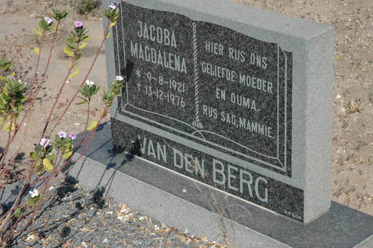 BERG Jacoba Magdalena, van den 1921-1976