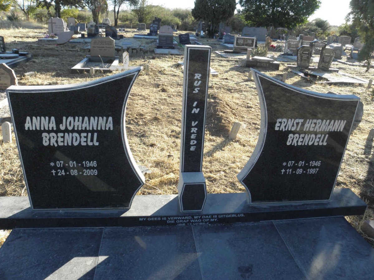BRENDELL Ernst Hermann 1946-1997 &amp; Anna Johanna 1946-2009