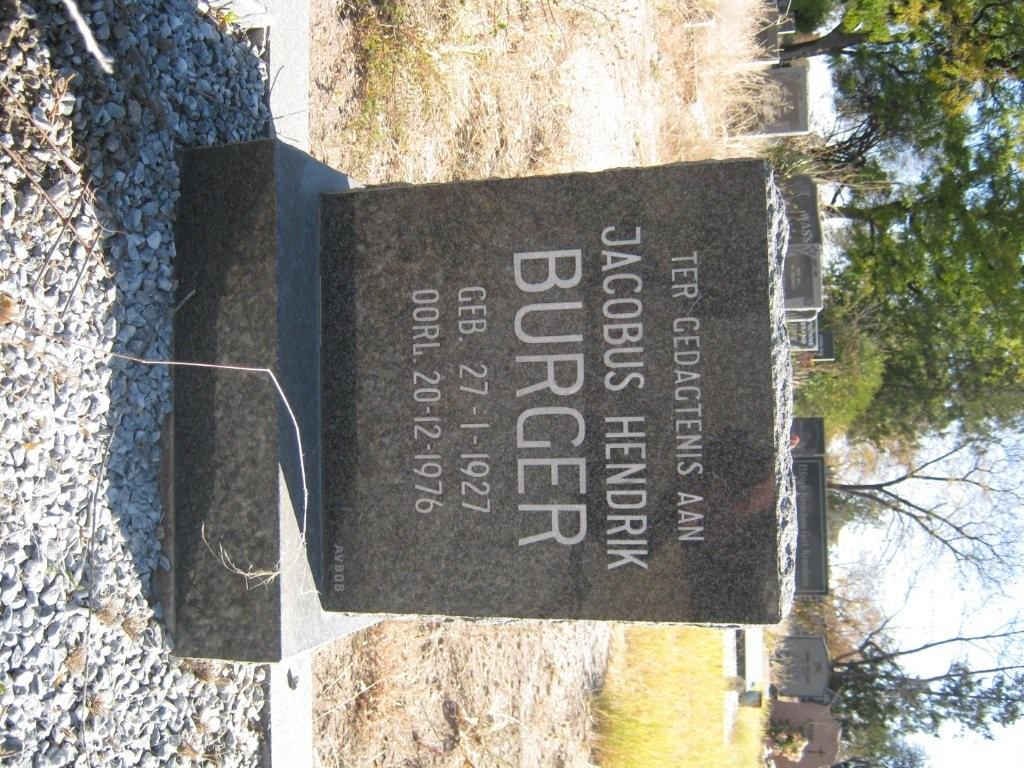 BURGER Jacobus Hendrik 1927-1976