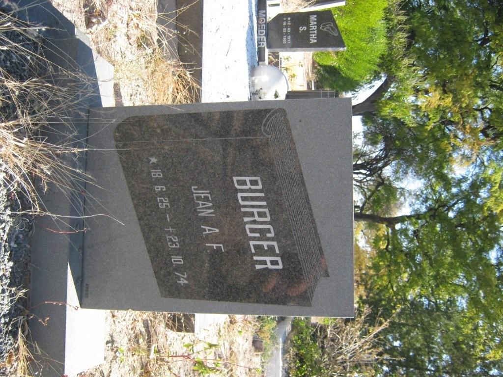 BURGER Jean A.F. 1925-1974