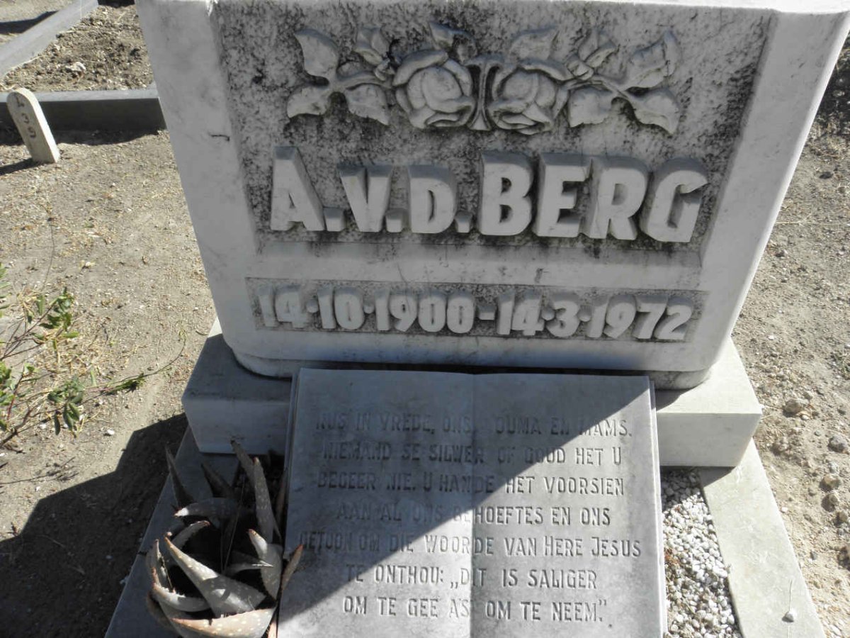 BERG A., v.d. 1900-1972