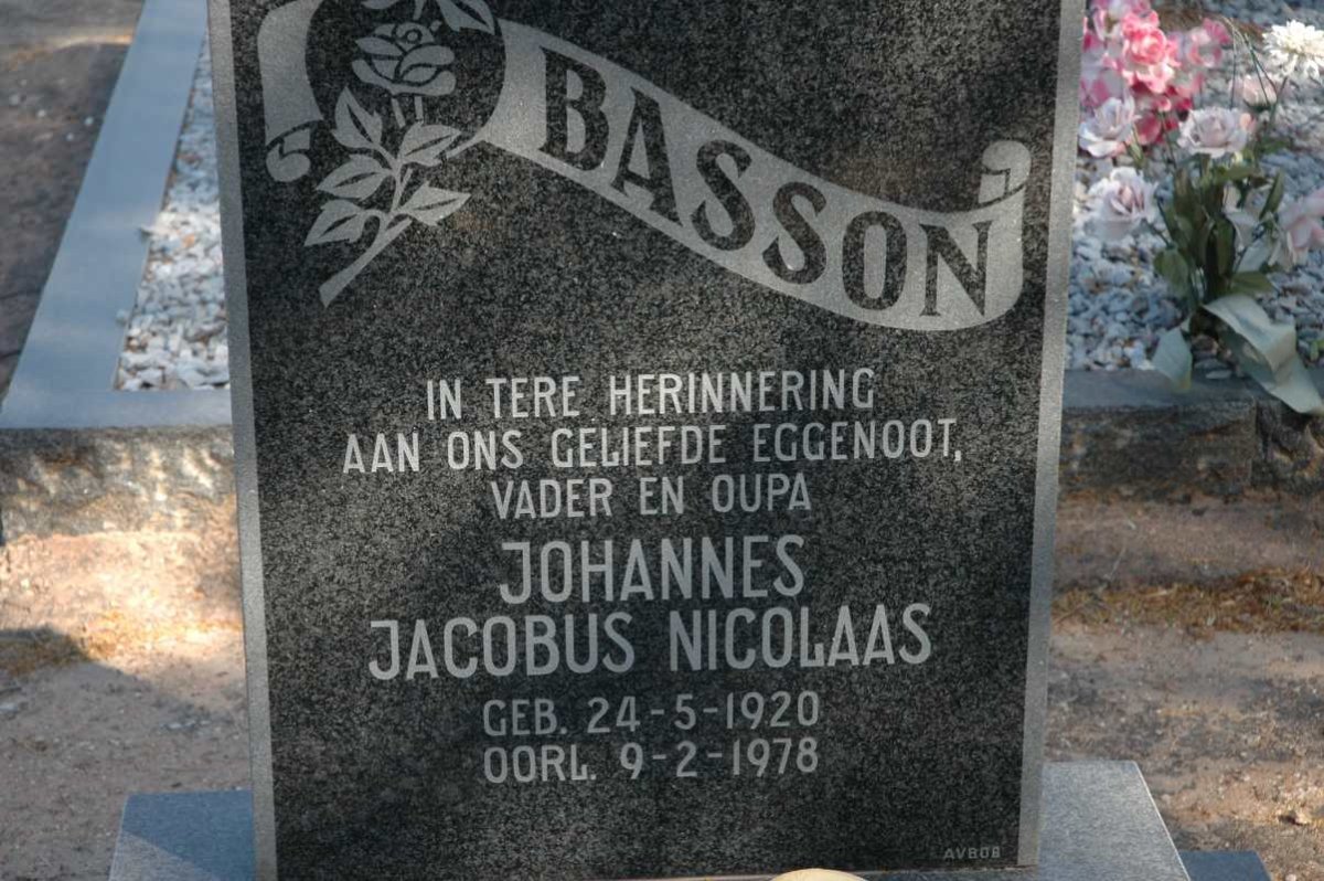 BASSON Johannes Jacobus Nicolaas 1920-1978
