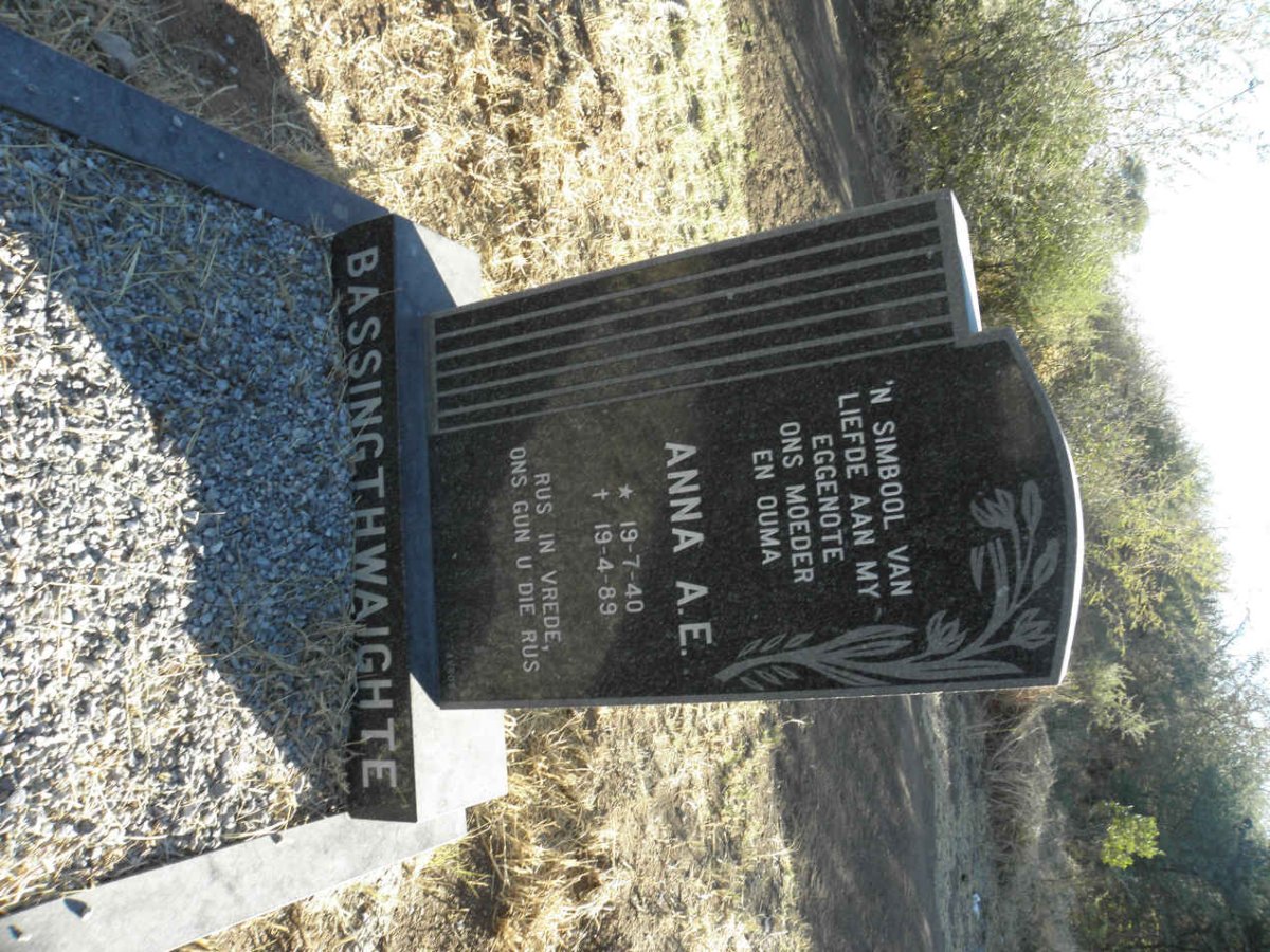 BASSINGTHWAIGHTE Anna A.E. 1940-1989