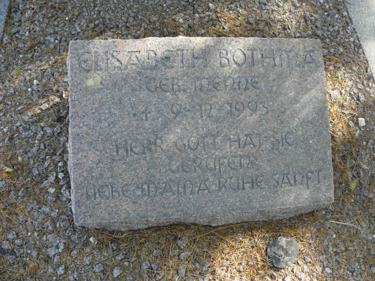 BOTHMA Elisabeth nee MENNE -1993