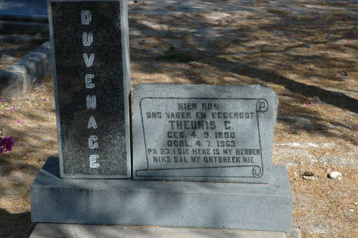 DUVENAGE Theunis G. 1890-1963